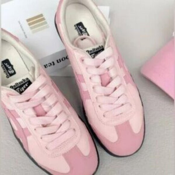 😊Onitsuka Tiger Women's Pink Trainers low-top sneakers for women - Picture 3 of 5